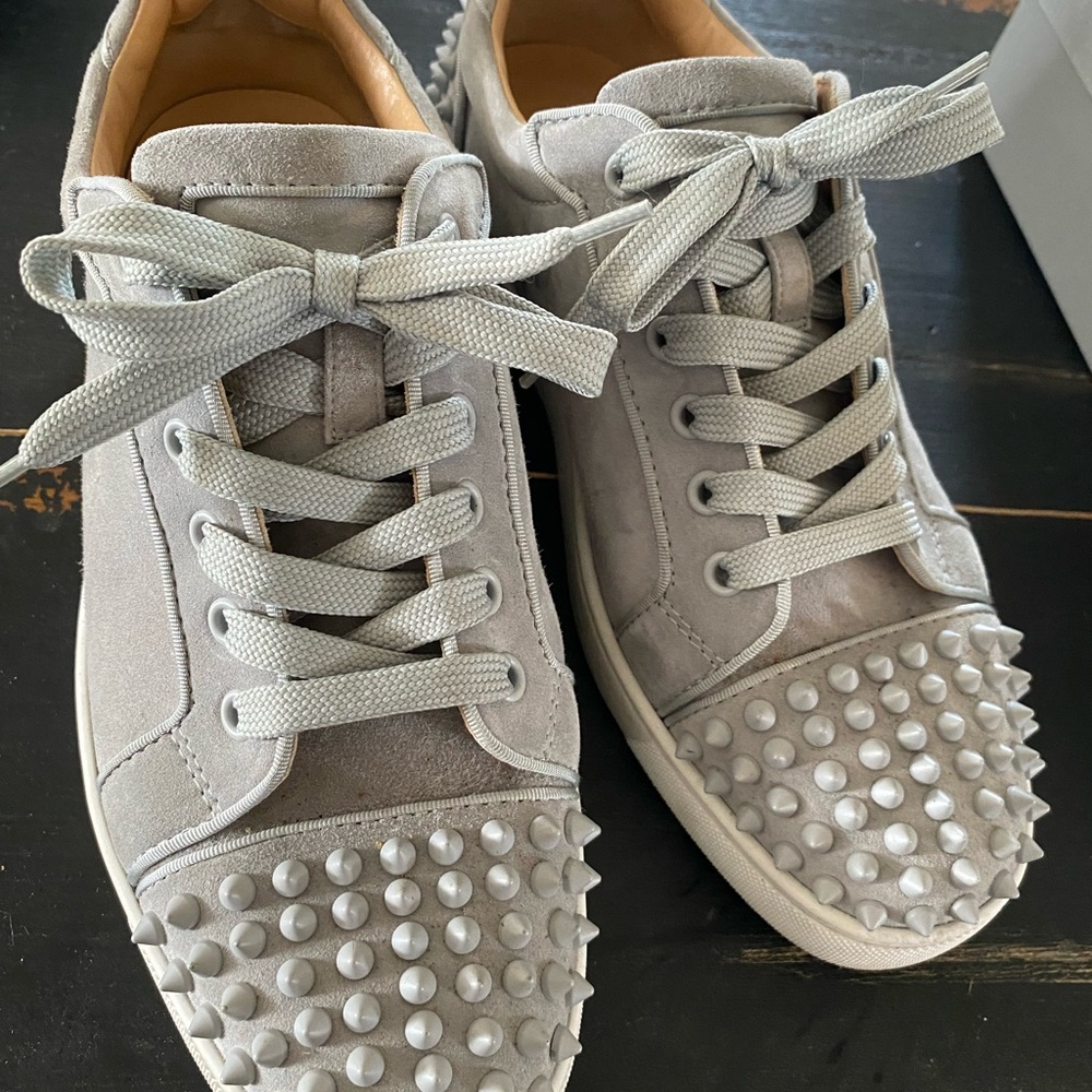 Men’s Gray Studded Red Bottoms